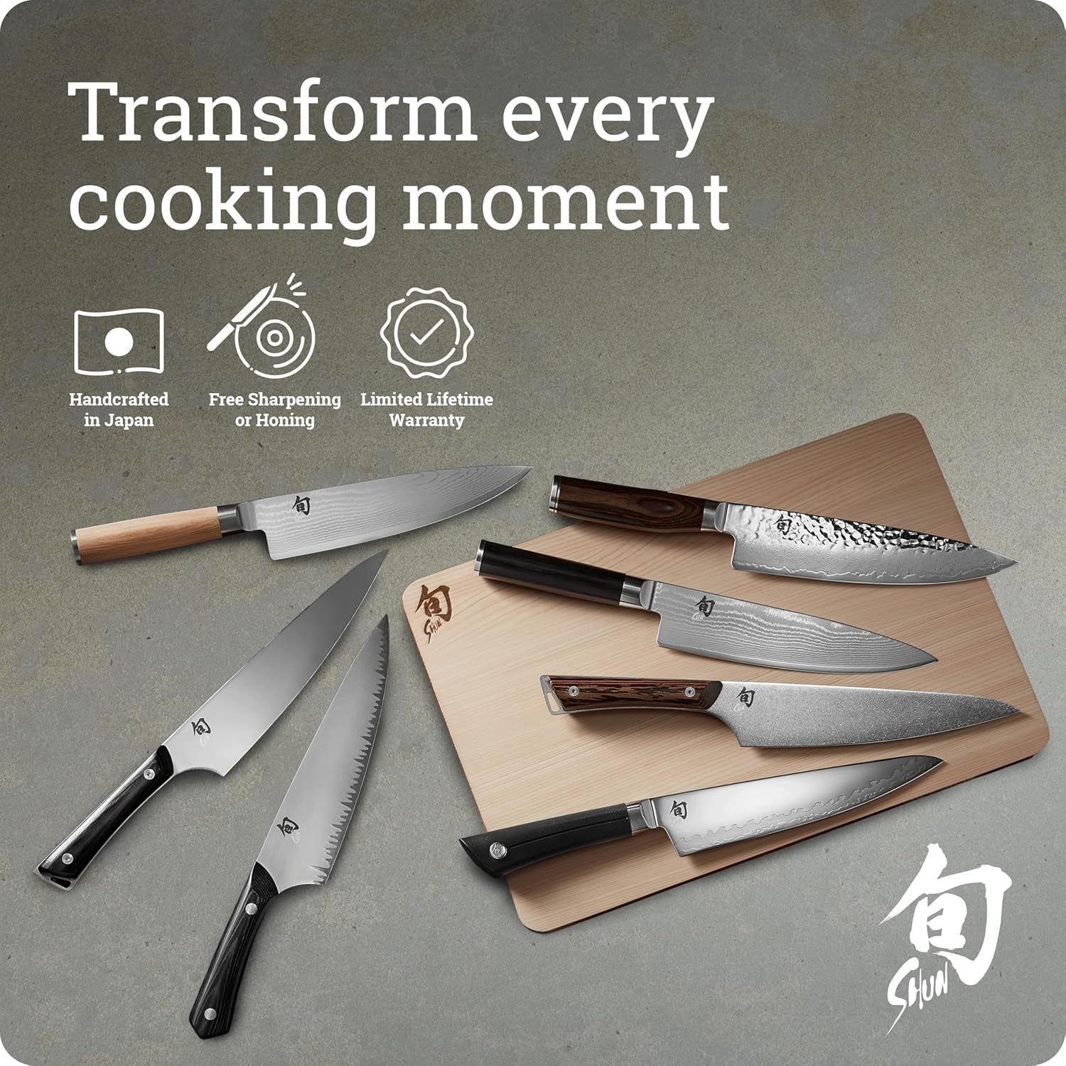 Shun Classic 7\" Hollow Ground Santoku Knife, Handcrafted Japanese Cutting Knife, VG-MAX Core with Damascus Stainless Steel Cladding, Pakkawood Handle