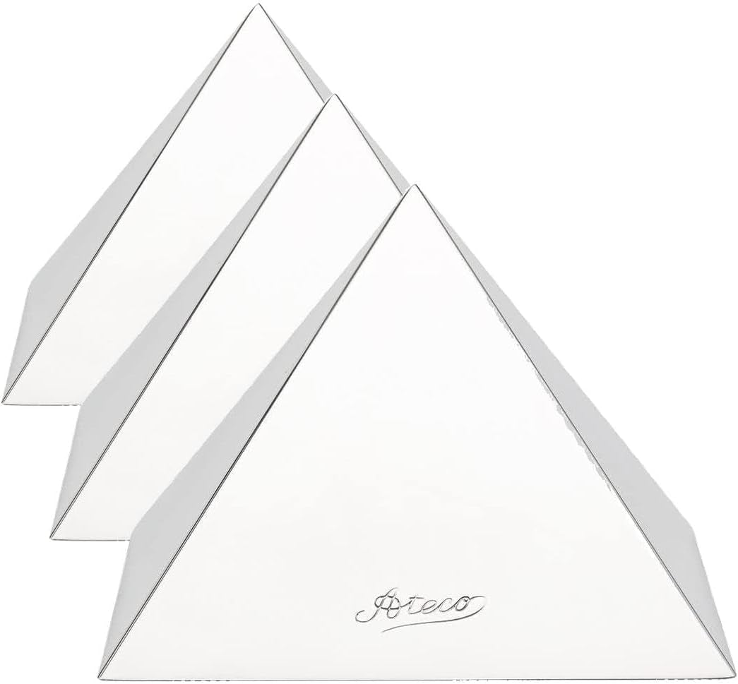Ateco 4936 Stainless Steel Medium Pyramid Mold, Set of 2, 3.5 by 2.5-I