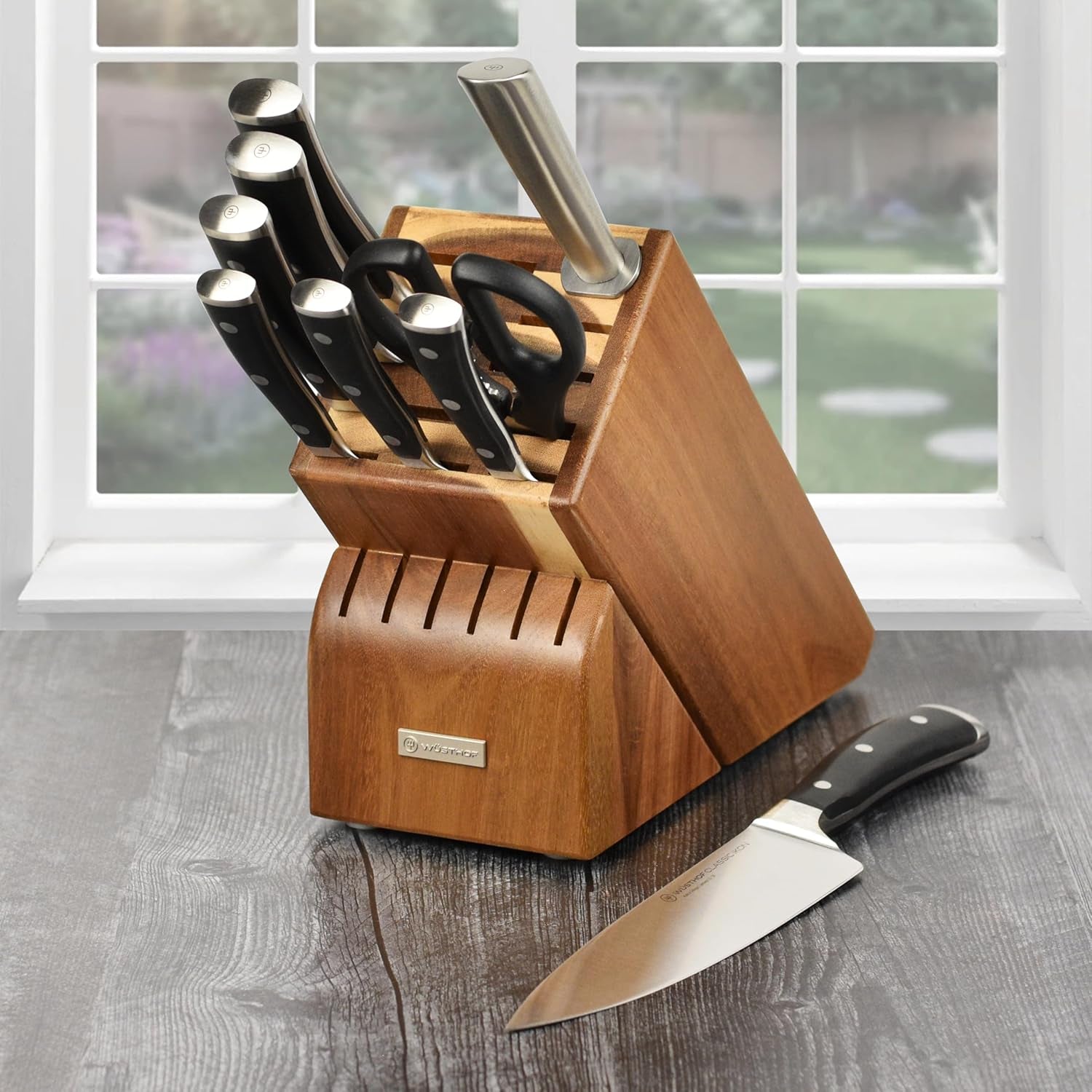 10 Piece Kitchen Knife Set with Acacia Block