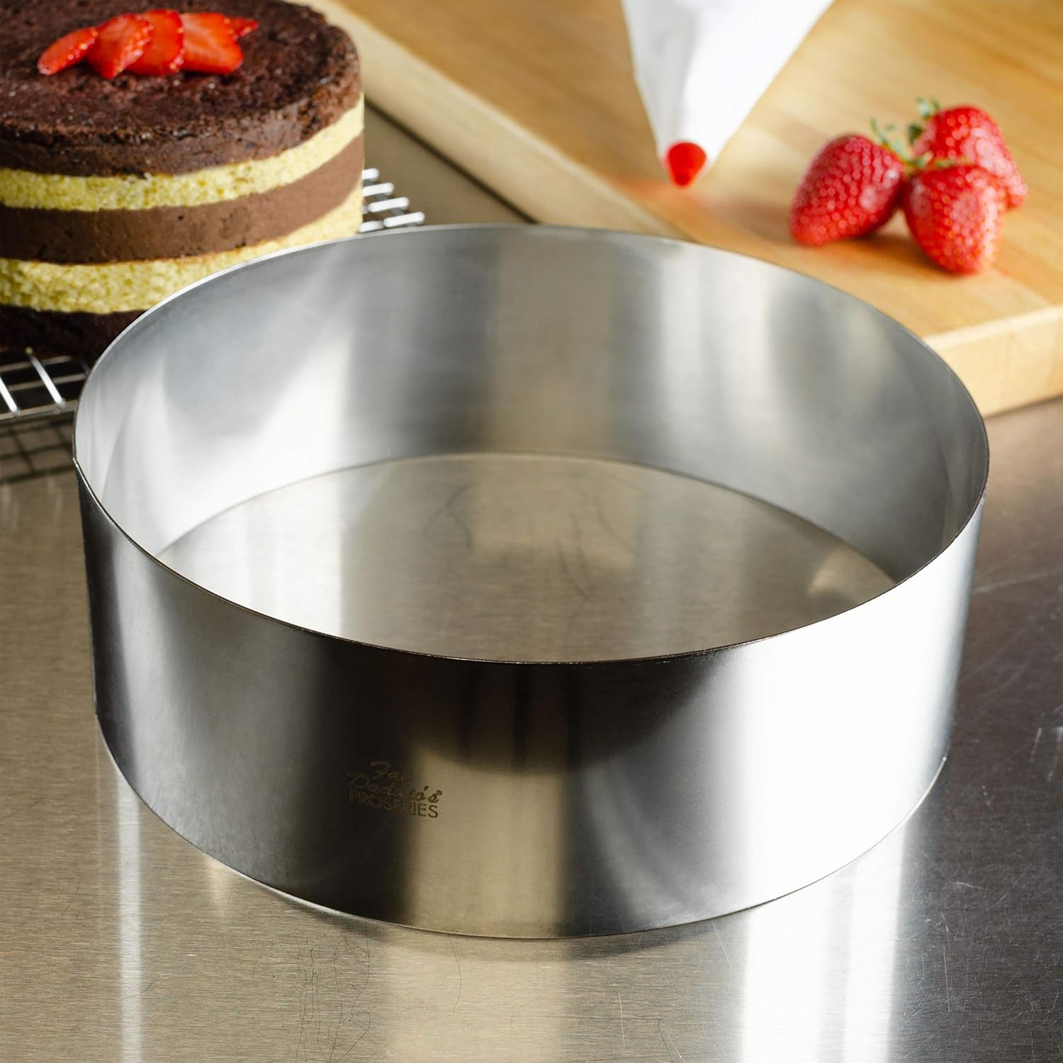 Fat Daddio's Stainless Steel Round Cake & Pastry Ring, 10 x 3 Inch, Si
