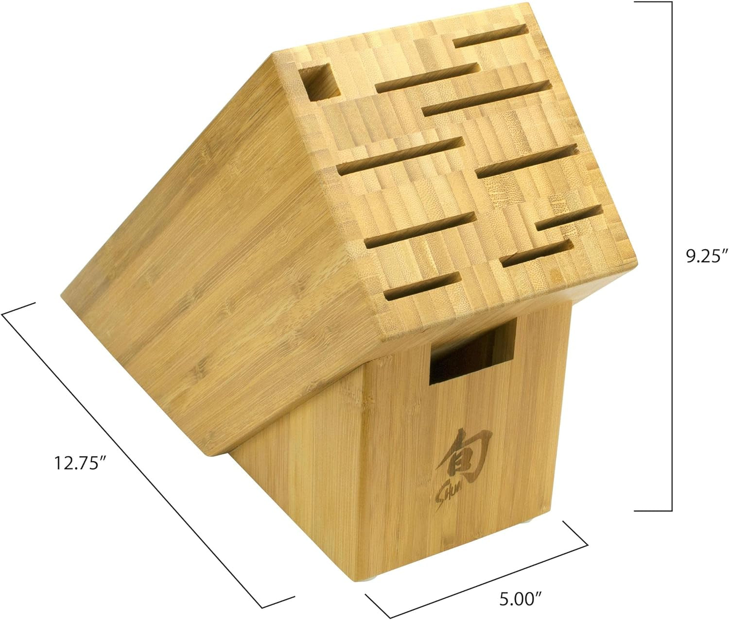 Shun Bamboo Knife Block, 11 Slot Large Knife Holder, Made from Genuine