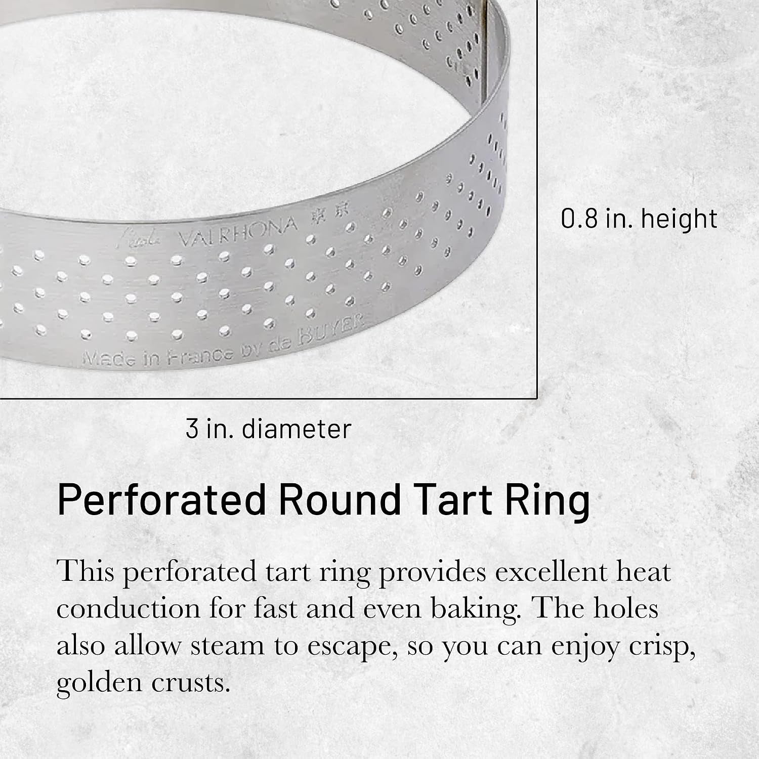 de Buyer Perforated Round Tart Ring 3 Inch