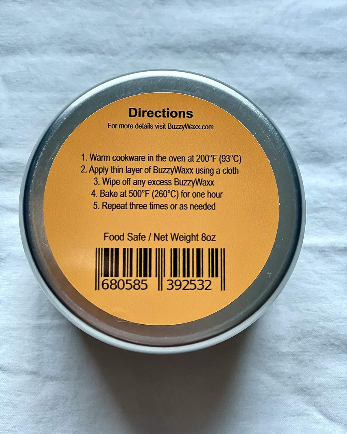 BuzzyWaxx Original Blend Cast Iron Seasoning Wax Mega Can 8 oz