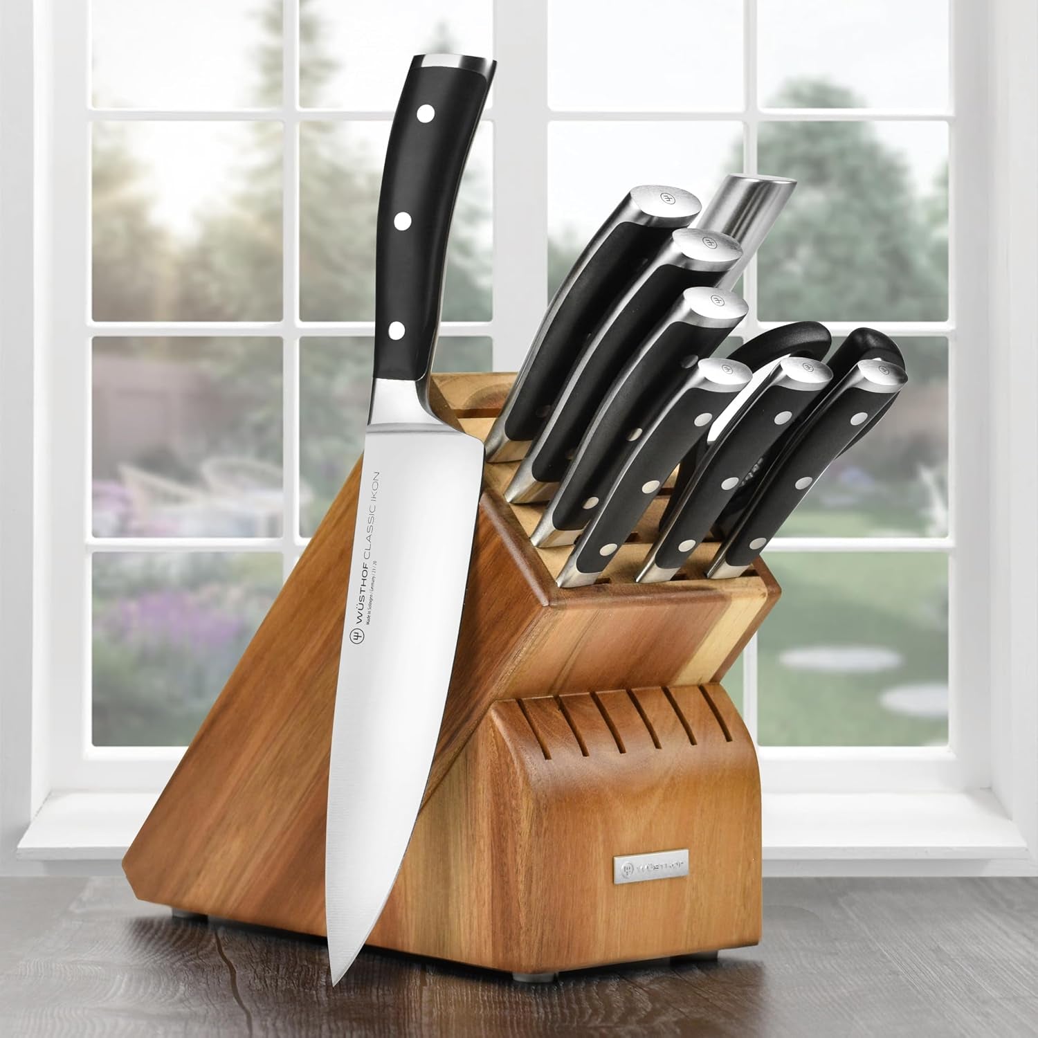10 Piece Kitchen Knife Set with Acacia Block