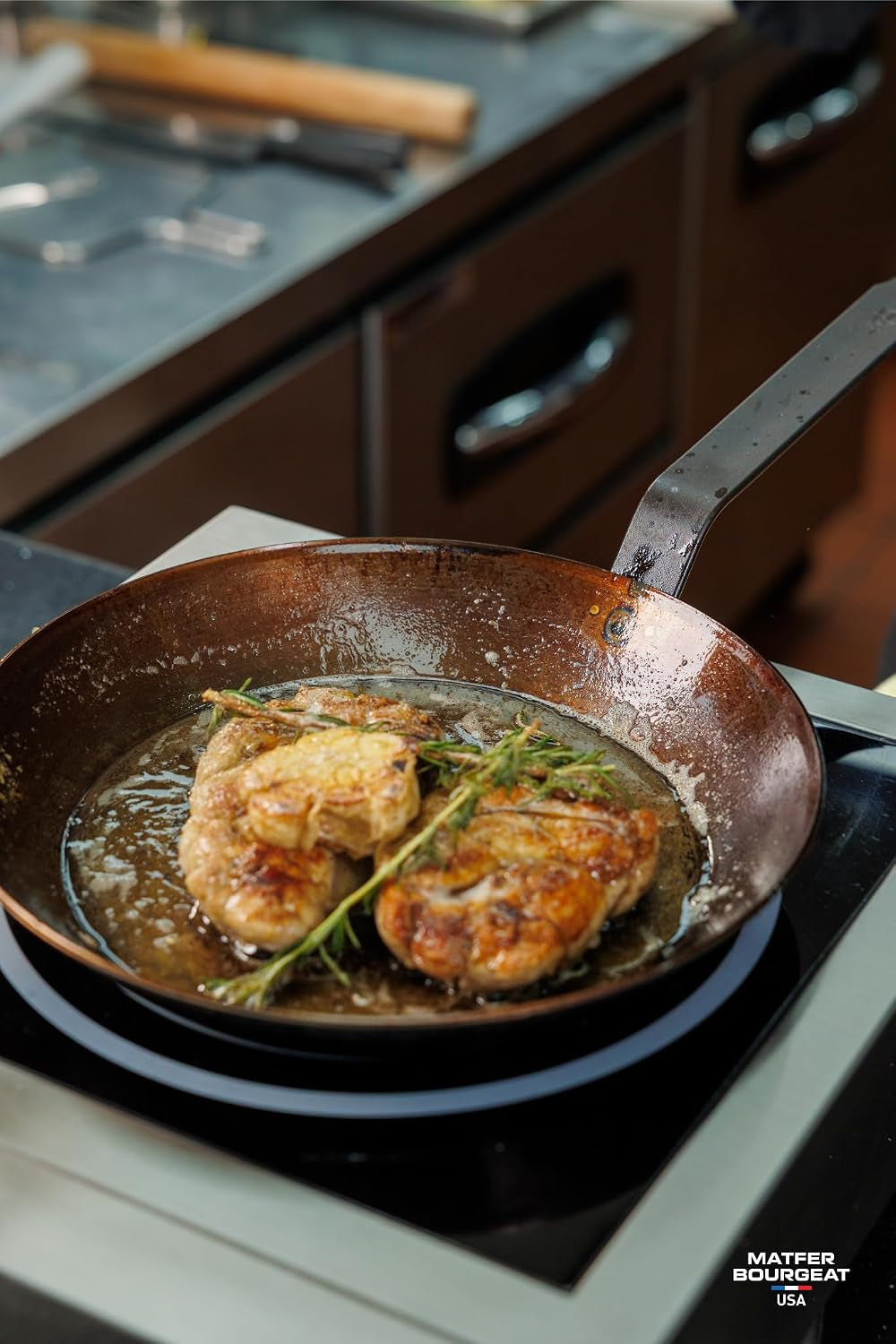 Bourgeat Black Carbon Steel Frying Pan, 10 1/8"
