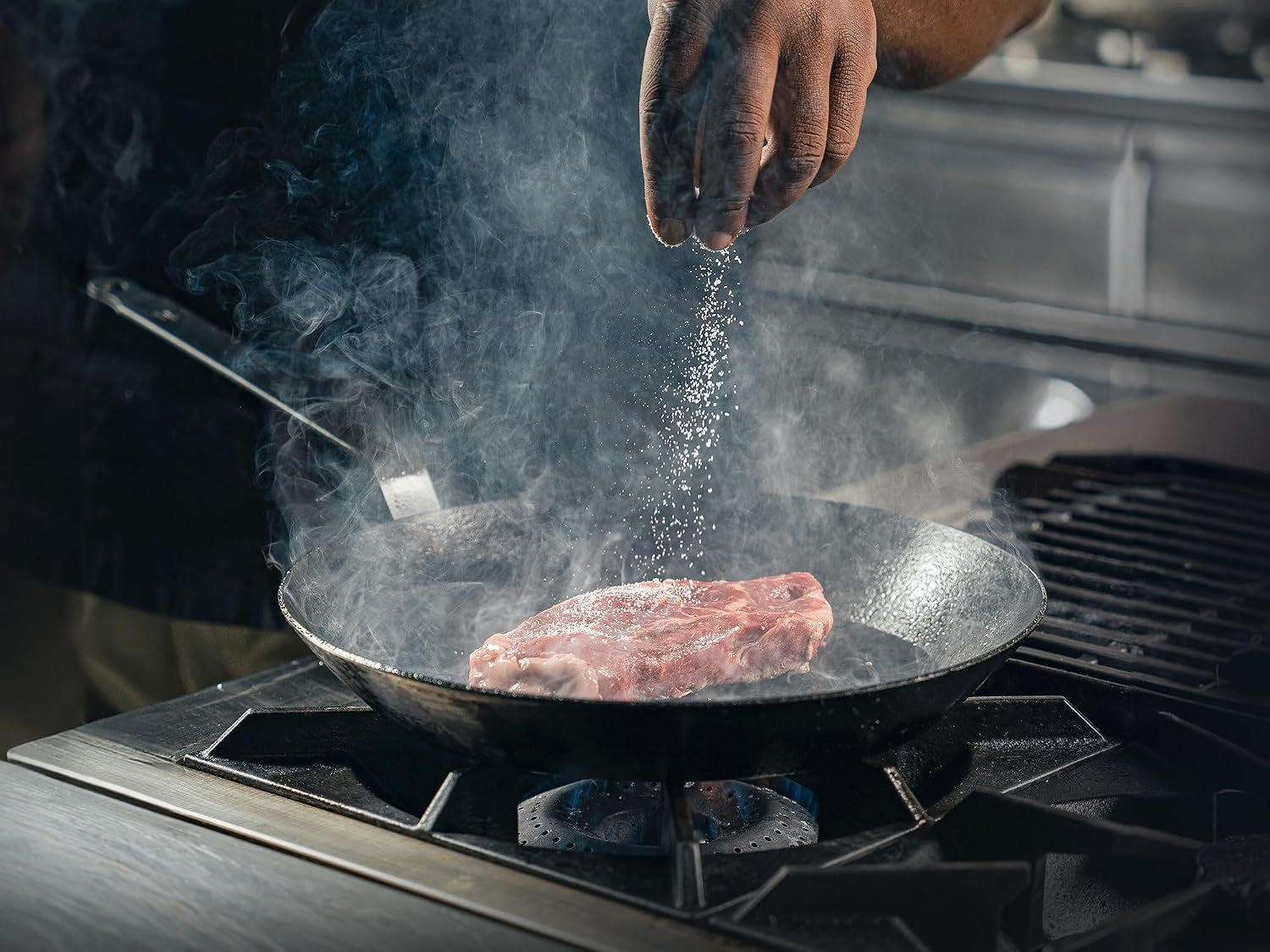Matfer Bourgeat Black Carbon Steel Frying Pan, 12 5/8"