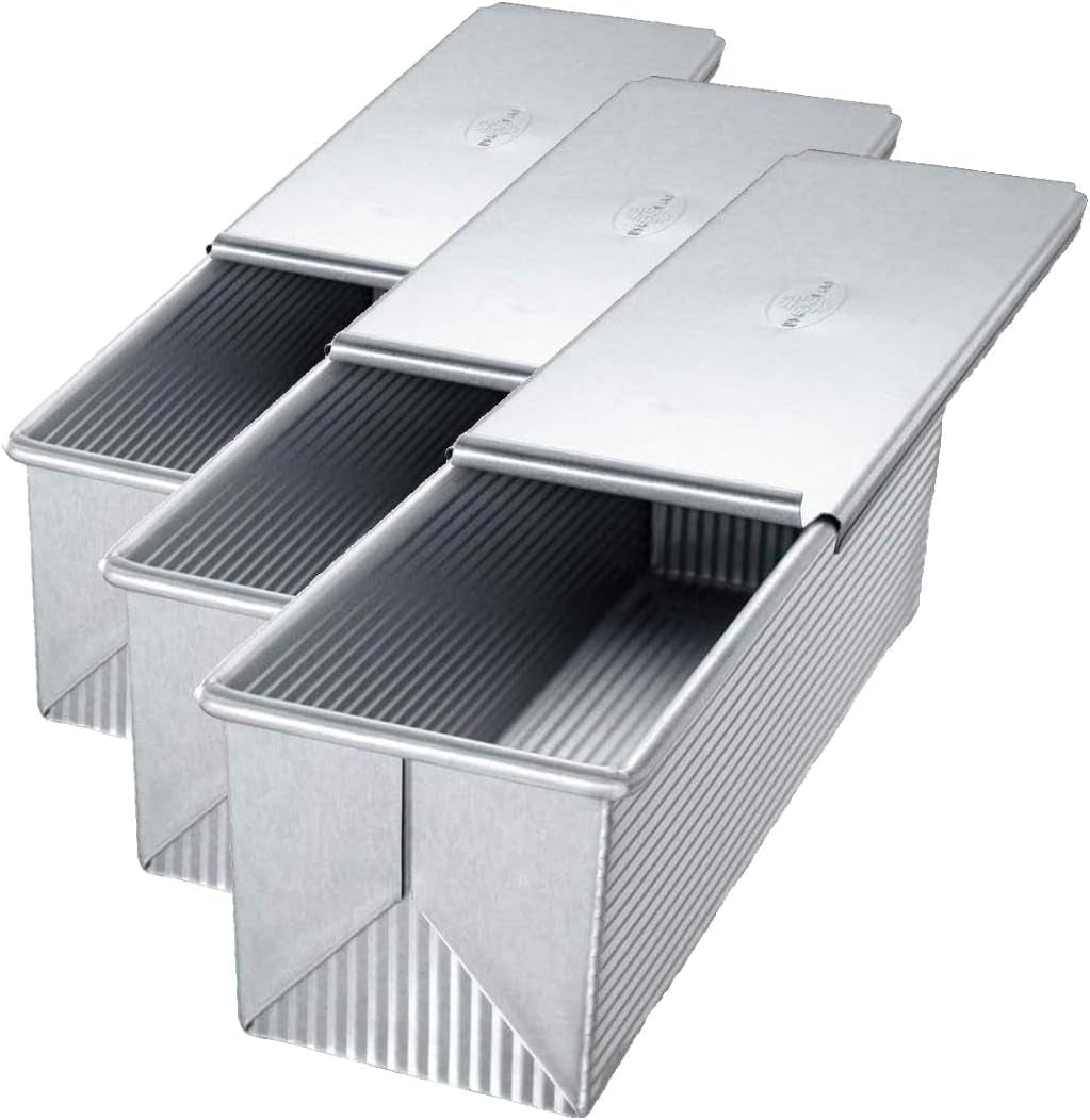 USA Pan Bakeware Pullman Loaf Pan With Cover, 9 x 4 inch, Nonstick & Q