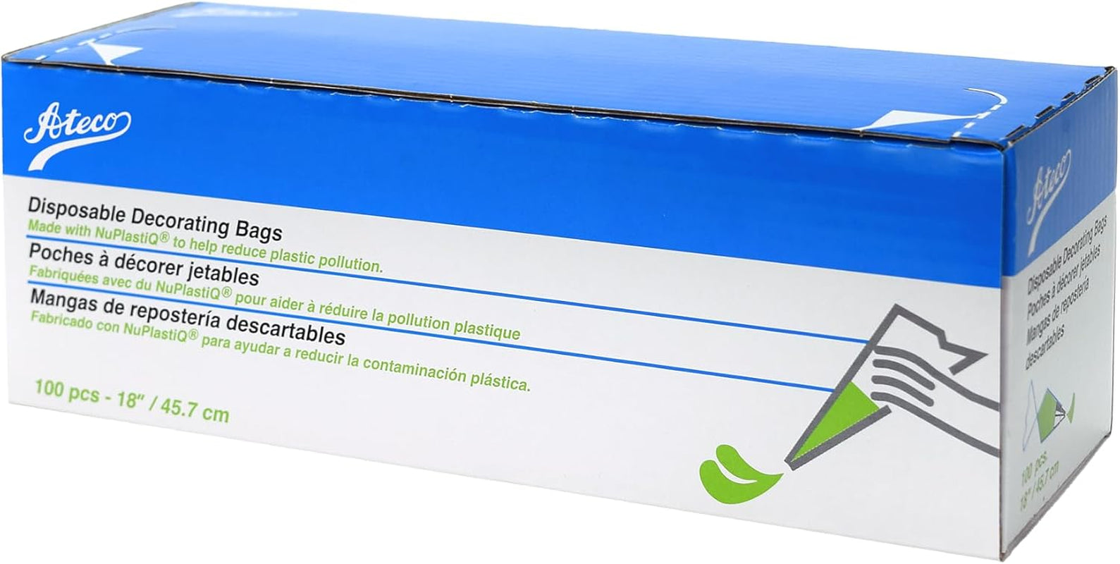 Ateco 4418 Plastic Disposable Piping and Cake Decorating Bags with NuP