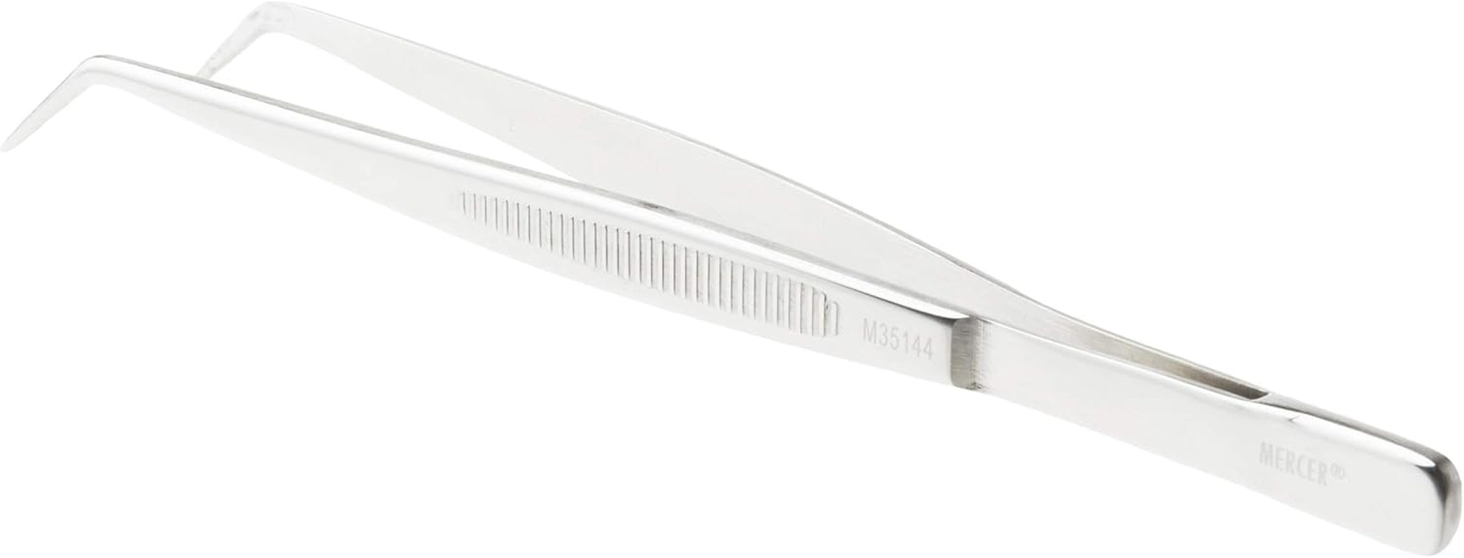 Mercer Culinary 18-8 Stainless Steel Chef Plating Tongs, Curved Fine T