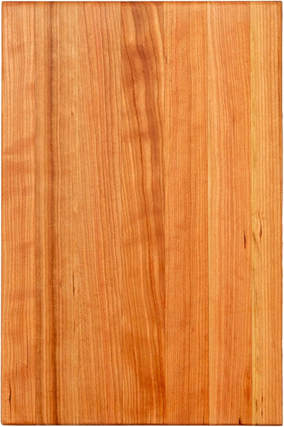 John Boos Handle Boards Series Rectangular Wooden Maple Cutting Board 24”x18” – 2.25” Thick, 30-lb Reversible Butcher Block with Juice Groove, Edge-Grain & Metal Handles