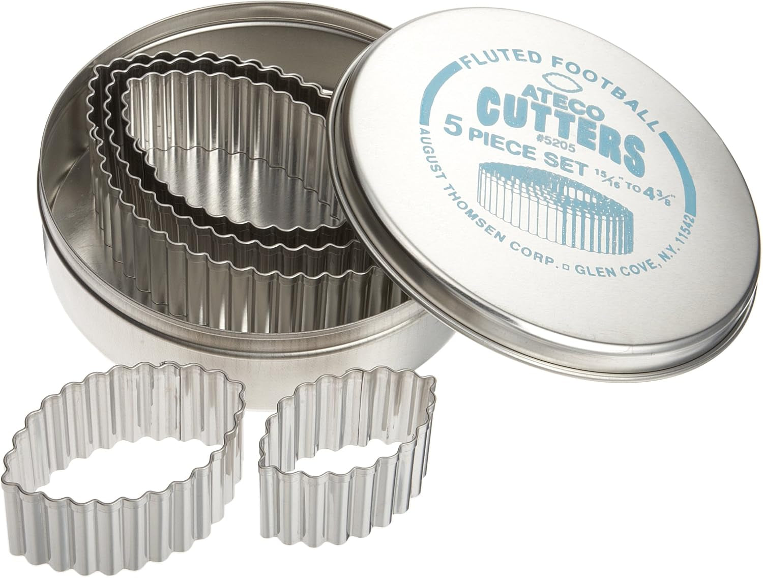 Ateco Plain Edge Round Cutters in Graduated Sizes, Stainless Steel, 11