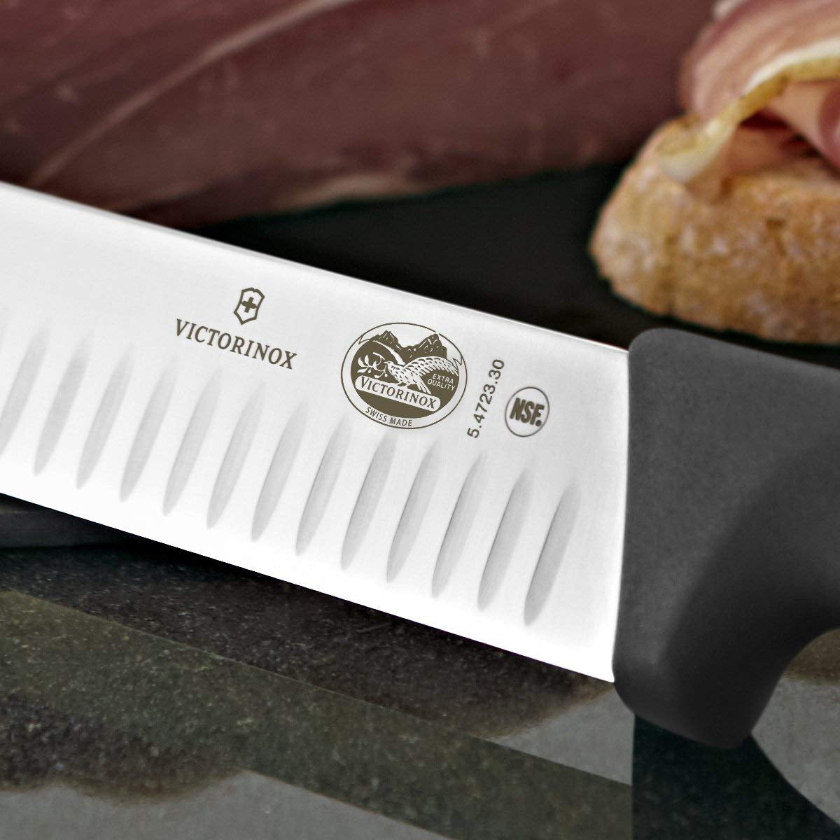 Victorinox 12 Inch Slicing Knife with Granton Blade and Fibrox Pro Handle