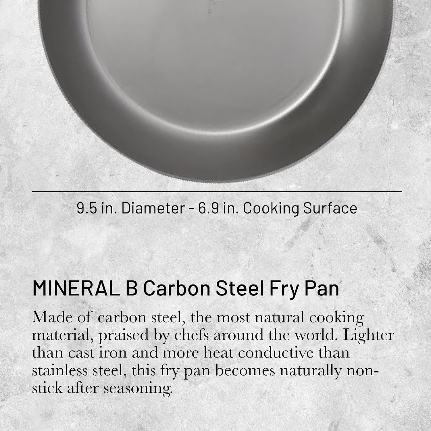 de Buyer MINERAL B Pro Carbon Steel Fry Pan 9.5"