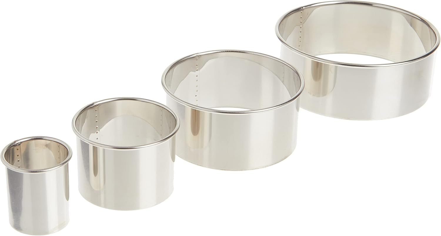 Ateco 4 Piece Stainless Steel Plain Edge Round Cutters Set