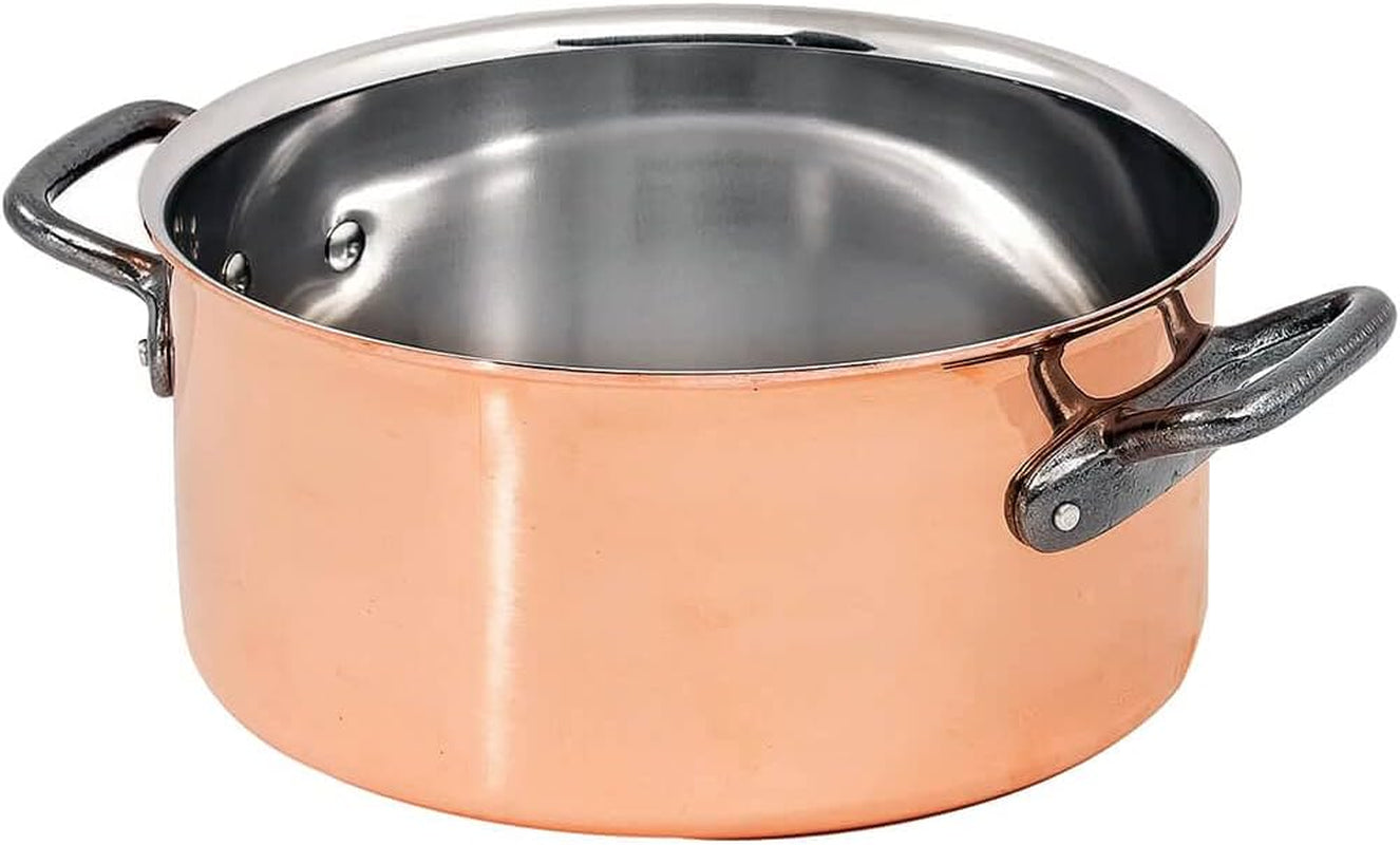 Bourgeat Copper Casserole Pot 9.5", 5.4 Qt